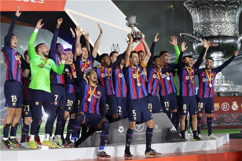 برشلونة يتوج بالسوبر الإسباني بالفوز الثلاثي على الريال ..صور