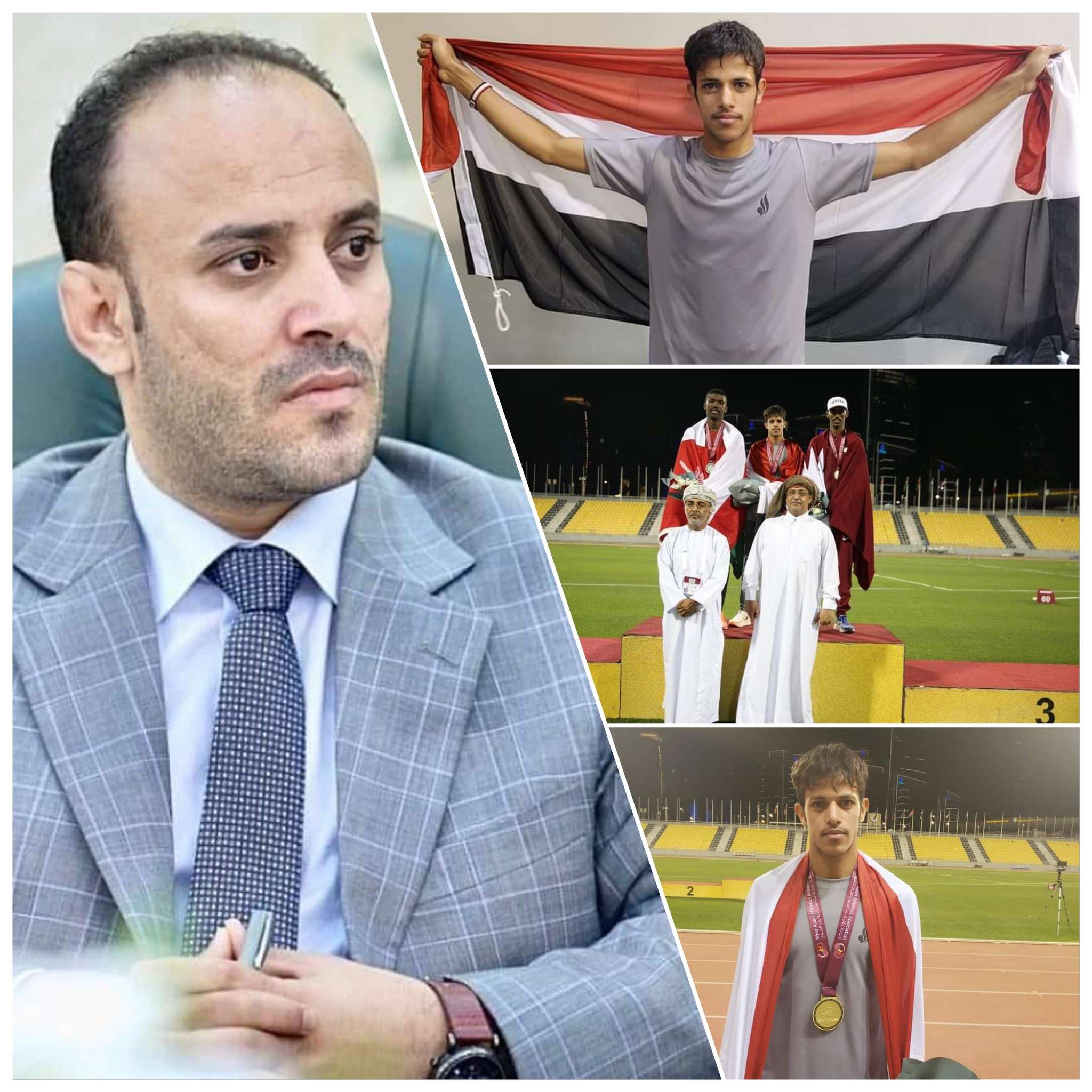 نائب وزير الشباب والرياضة يهنئ النجم عبدالله اليعري باحرازه ذهبية غرب أسيا