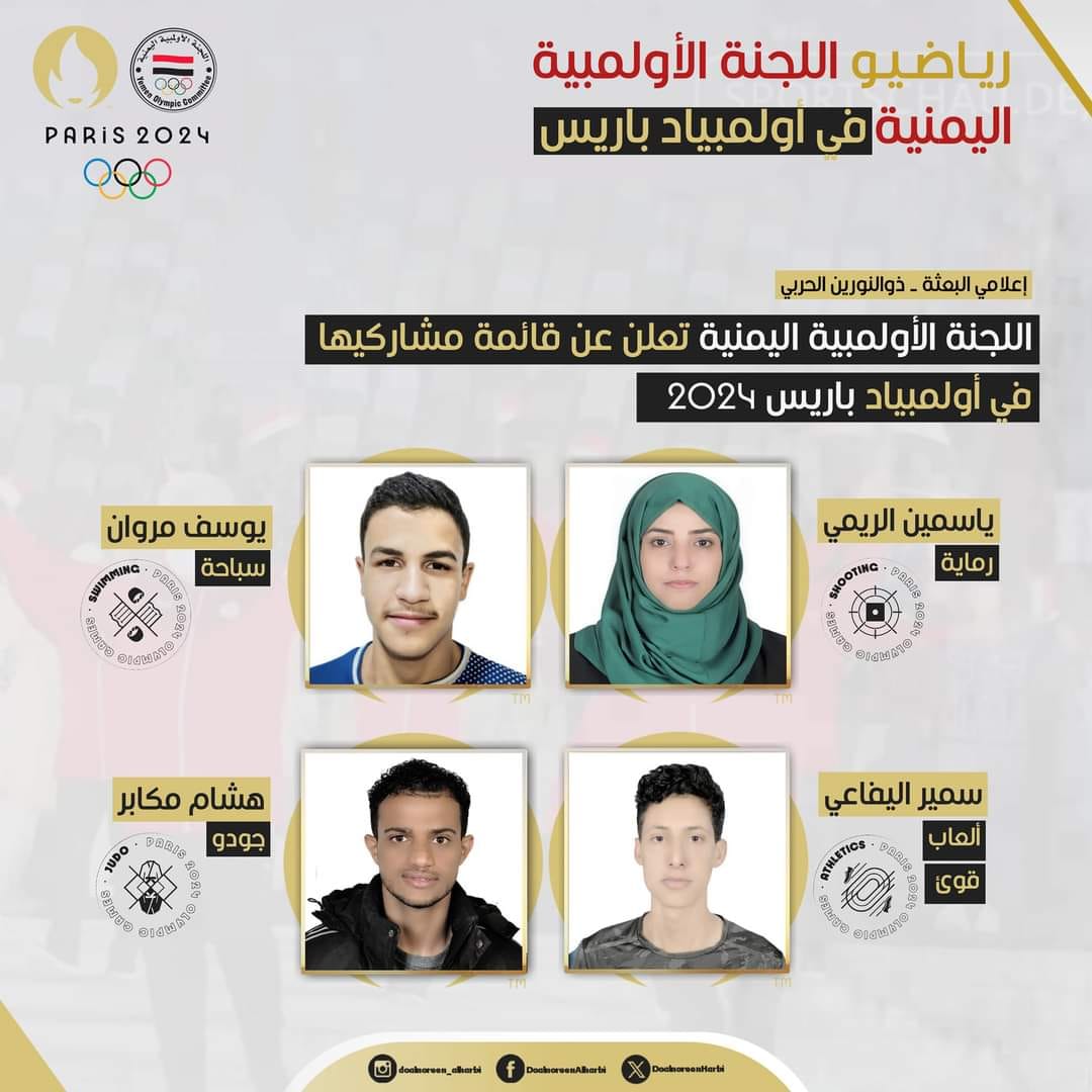 حصري ..”شووت” تنشر أسماء البعثة اليمنية الادارية والرياضية المشاركة في أولمبياد باريس