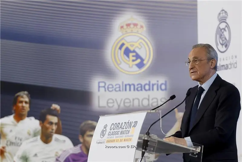 بيريز يدافع عن نجوم ريال مدريد ويفتح ملف قضية برشلونة