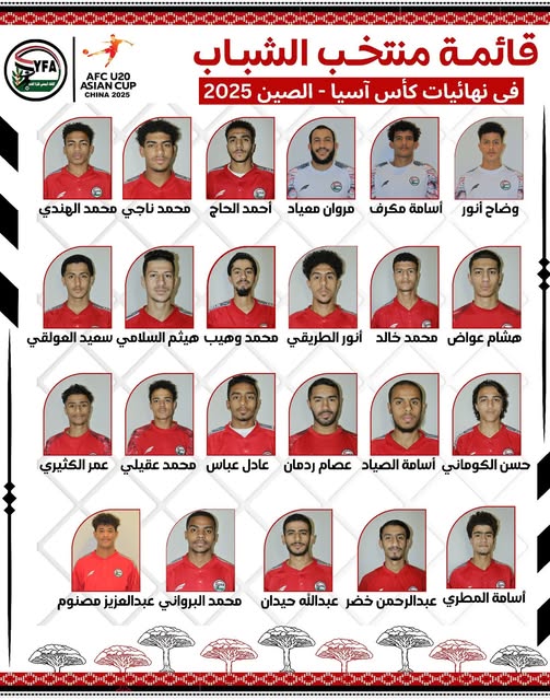 المدير الفني لمنتخب اليمن للشباب يعلن القائمة النهائية لنهائيات كأس آسيا في الصين