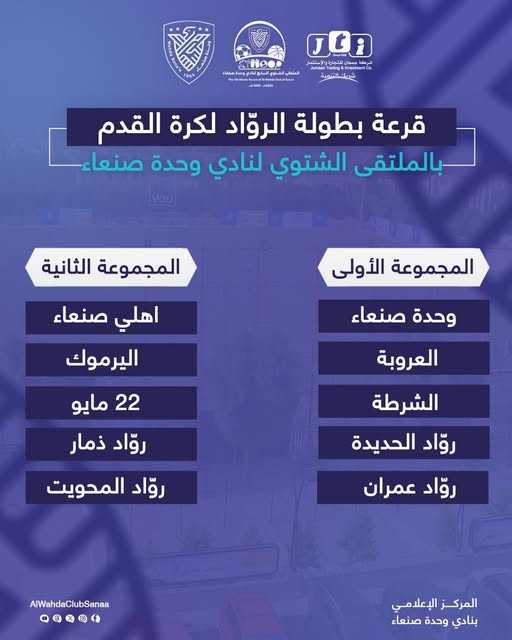 سحب قرعة بطولة الرواد في ملتقى وحدة صنعاء الشتوي السابع
